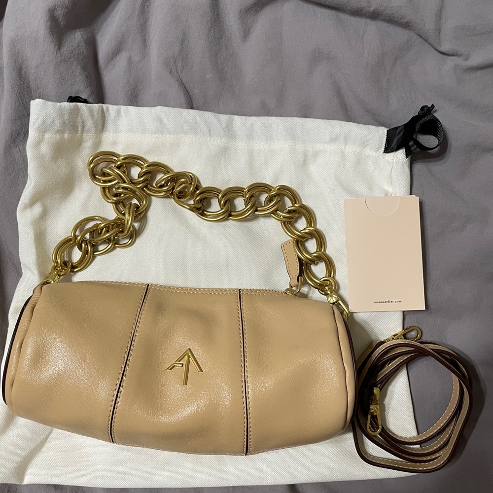 NWT manu atelier mini cylinder bag with two straps